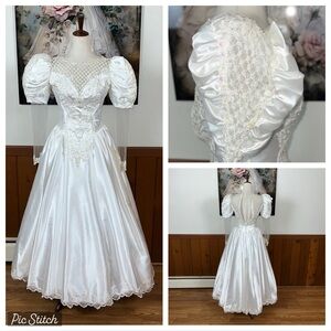 Beautiful Vintage 1980s/90s Bonny Bridal Wedding Gown!